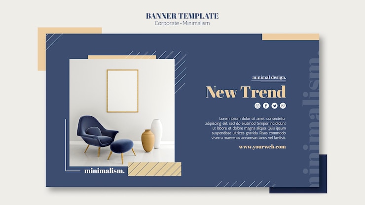 PSD Gratis horizontal banner for interior design