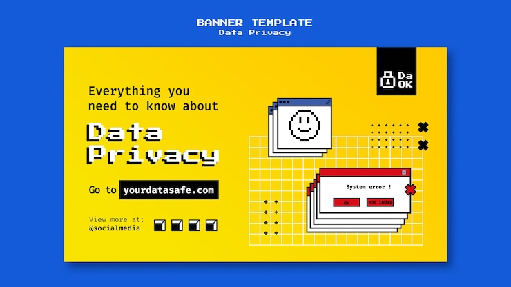PSD Gratis horizontal banner template for cyber security service