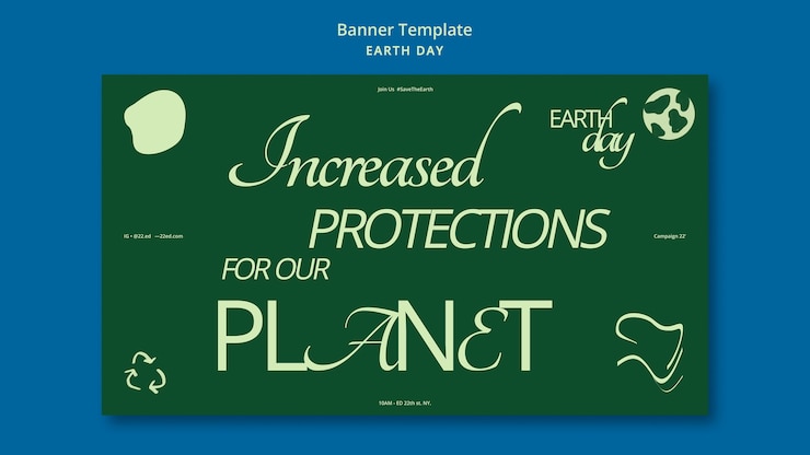 PSD Gratis horizontal banner template for earth day celebration