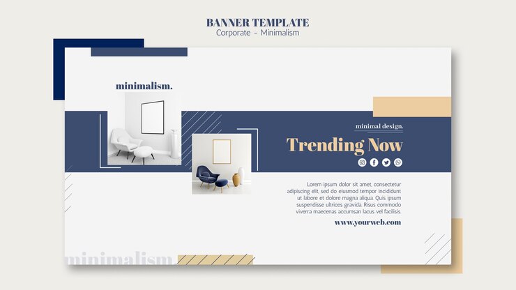 PSD Gratis horizontal banner template for interior design