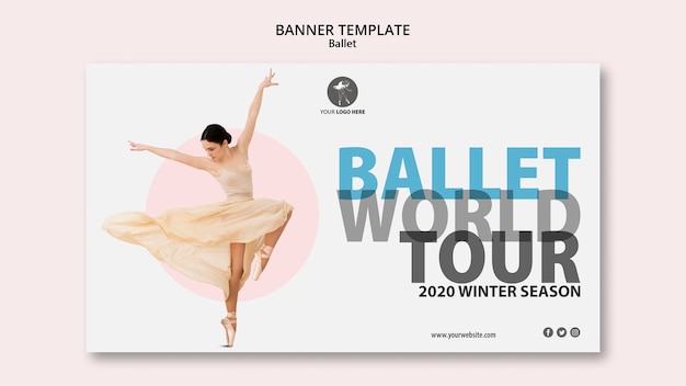 Gratis PSD horizontale banner voor balletvoorstelling