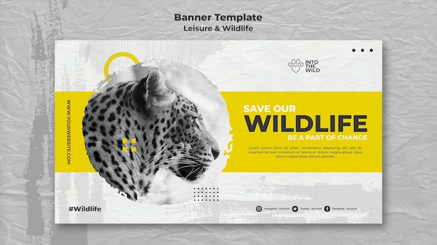 Horizontale banner voor bescherming van dieren in het wild en het milieu