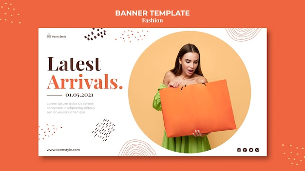 Gratis PSD horizontale banner voor fashion shopping store