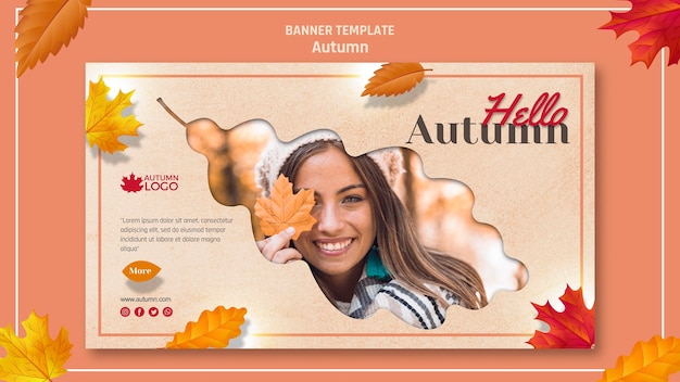 Horizontale banner voor het verwelkomen van de herfst seizoen