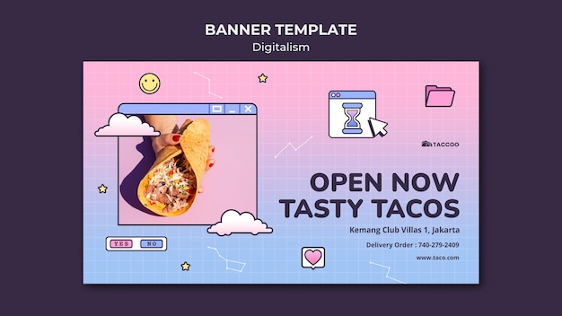 Gratis PSD horizontale banner voor mexicaans restaurant