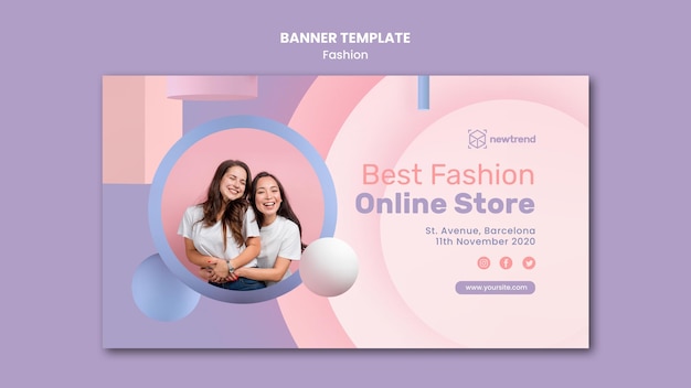 Gratis PSD horizontale banner voor modewinkel