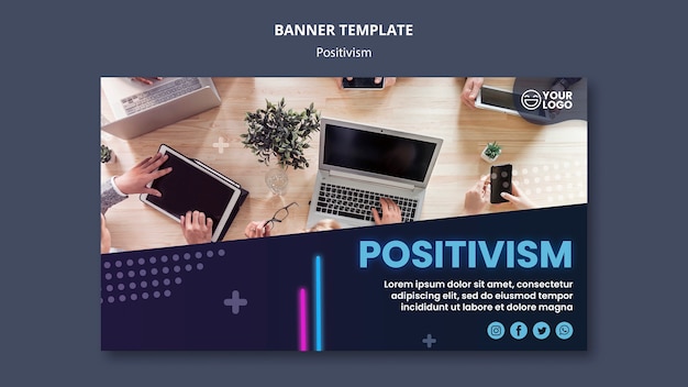 Gratis PSD horizontale banner voor optimisme en positivisme