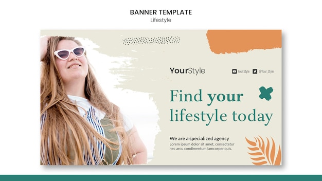 Gratis PSD horizontale banner voor persoonlijke levensstijl