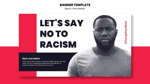 Horizontale banner voor racisme en geweld