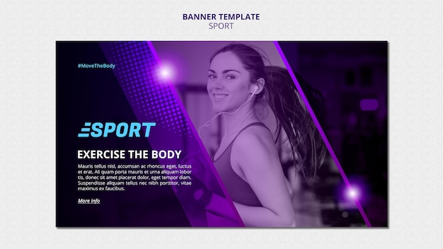 Gratis PSD horizontale banner voor sportieve activiteiten