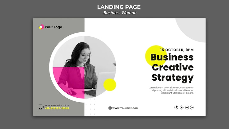 Gratis PSD horizontale banner voor zakenvrouw