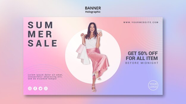 Horizontale banner voor zomerverkoop