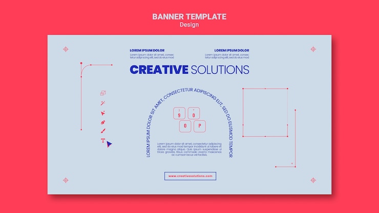Gratis PSD horizontale bannersjabloon voor creatieve bedrijfsoplossingen