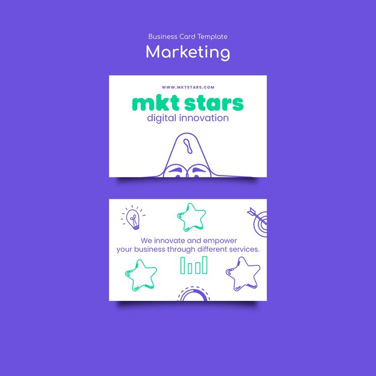 Gratis PSD horizontale visitekaartjesjabloon voor marketingbedrijf