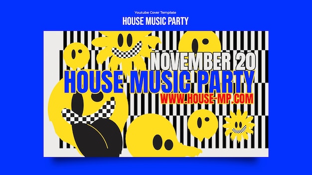 Gratis PSD house music party youtube cover sjabloon