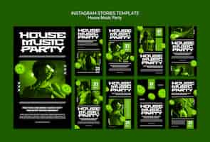 Gratis PSD house muziek feest instagram verhalen sjabloon