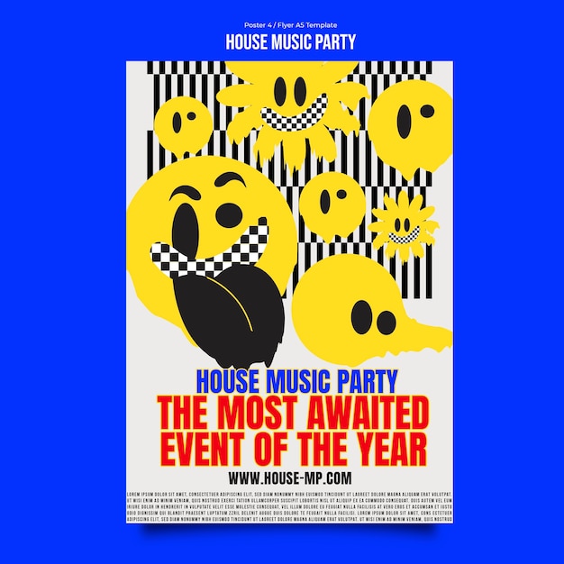 House muziek feest poster sjabloon