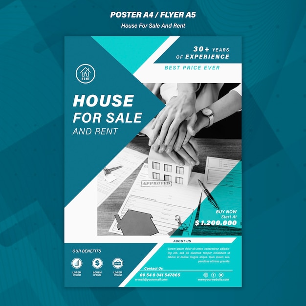 Gratis PSD huis verkopen poster sjabloon