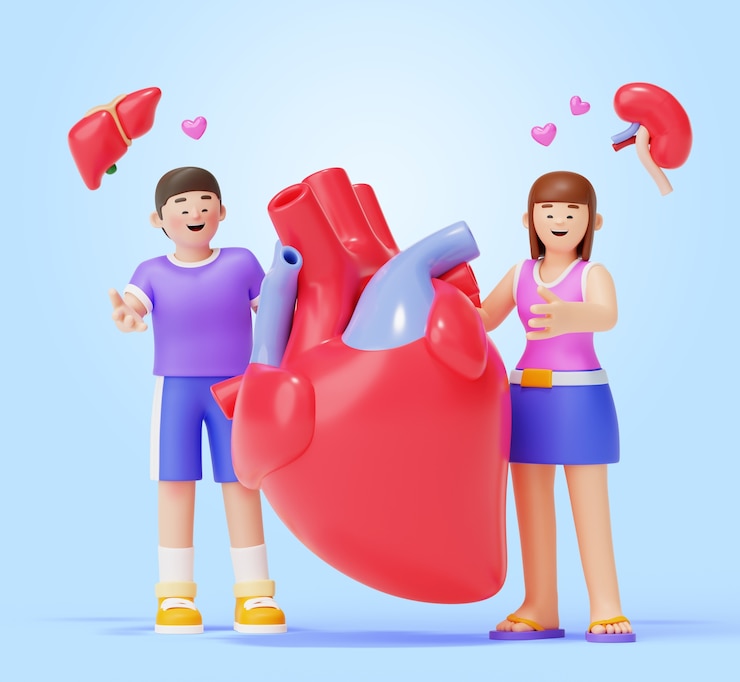 PSD Gratis human organs character composition