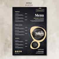 Gratis PSD humeurig voedsel restaurant menu concept