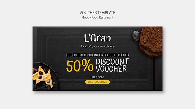 Humeurig voedsel voucher sjabloon