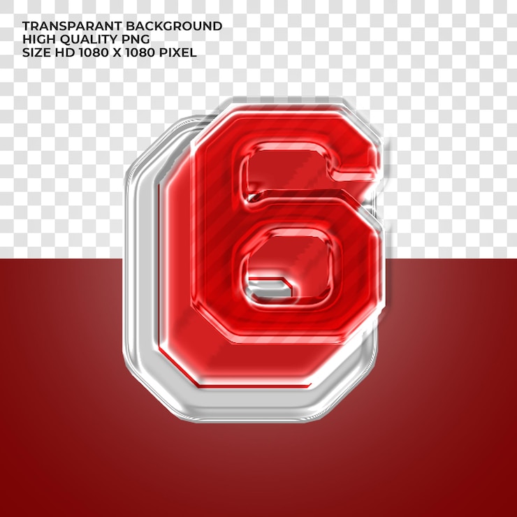 PSD Gratis huruf alfabet merah 3d