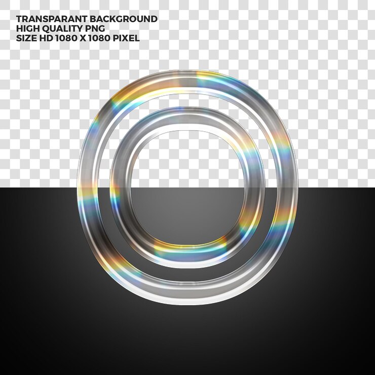 PSD Gratis huruf alfabet prismatik transparan psd