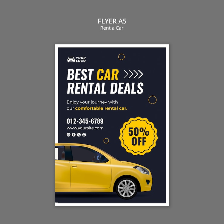 Gratis PSD huur een auto sjabloon ontwerp