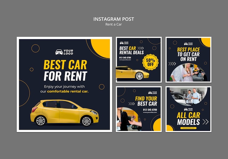 Gratis PSD huur een auto sjabloon ontwerp