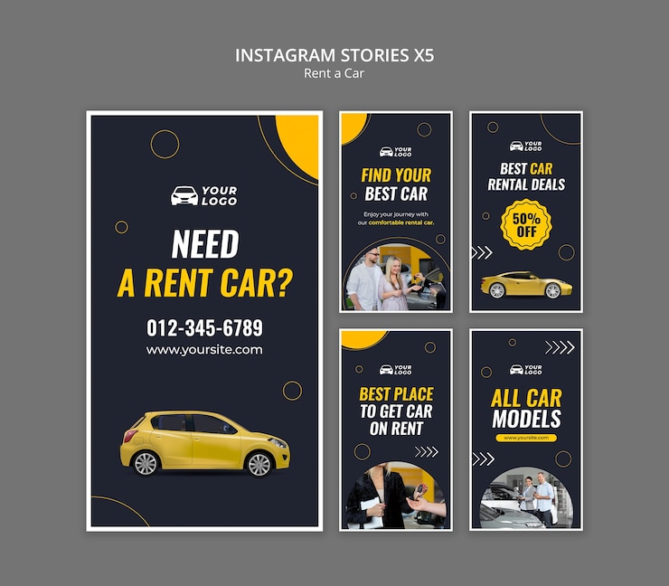 Gratis PSD huur een auto sjabloon ontwerp
