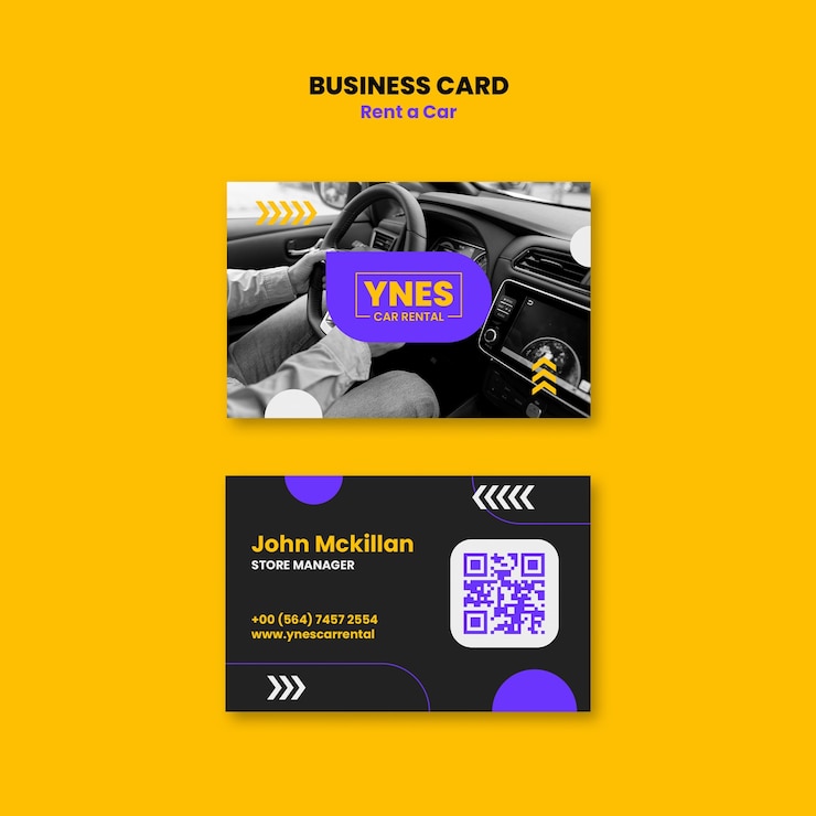Gratis PSD huur een auto visitekaartje sjabloon ontwerp
