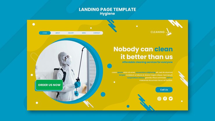 PSD Gratis hygiene landing page template design