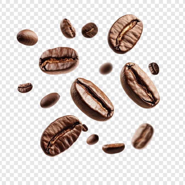 I chicchi di caffè arrostiti cadono