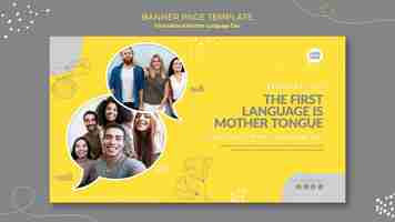 Gratis PSD i en internationale moedertaal dag banner