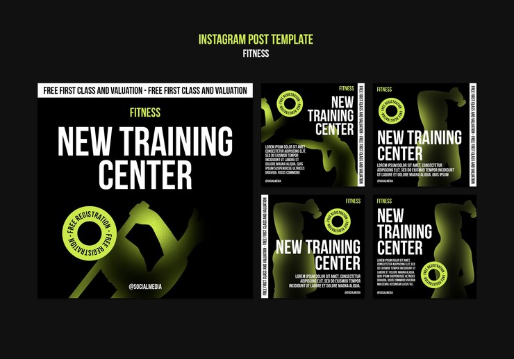 PSD gratuito i post di fitness journey su instagram.