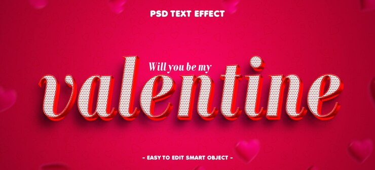 PSD gratuito i valentini amano gli effetti di testo modificabili