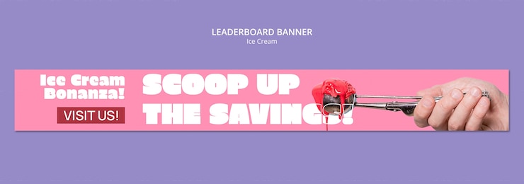 PSD gratuito ice cream bonanza scoop up the savings banner