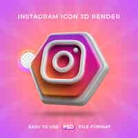 Gratis PSD icon van het instagram-logo geïsoleerd 3d-renderingsillustratie