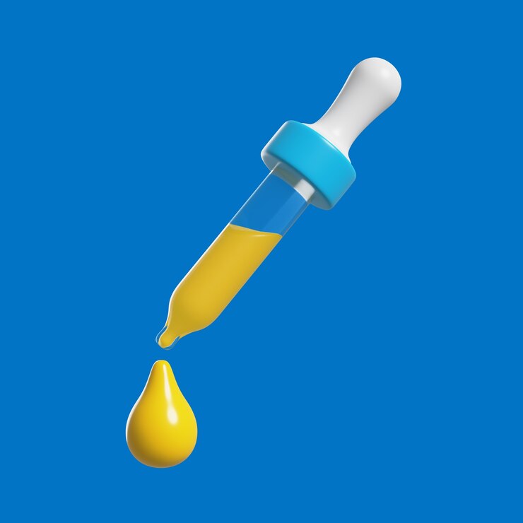 PSD gratuito icona 3d con pipetta inchiostro