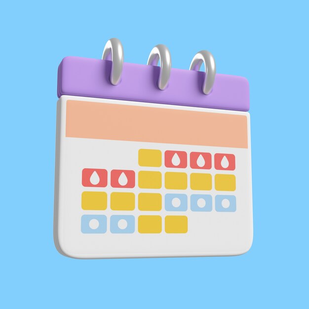 icona 3d per l'educazione sessuale con il calendario