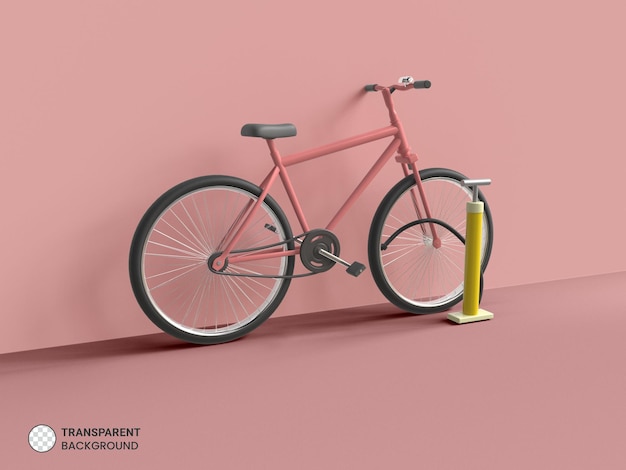 Icona bicicletta isolato rendering 3d illustrazione