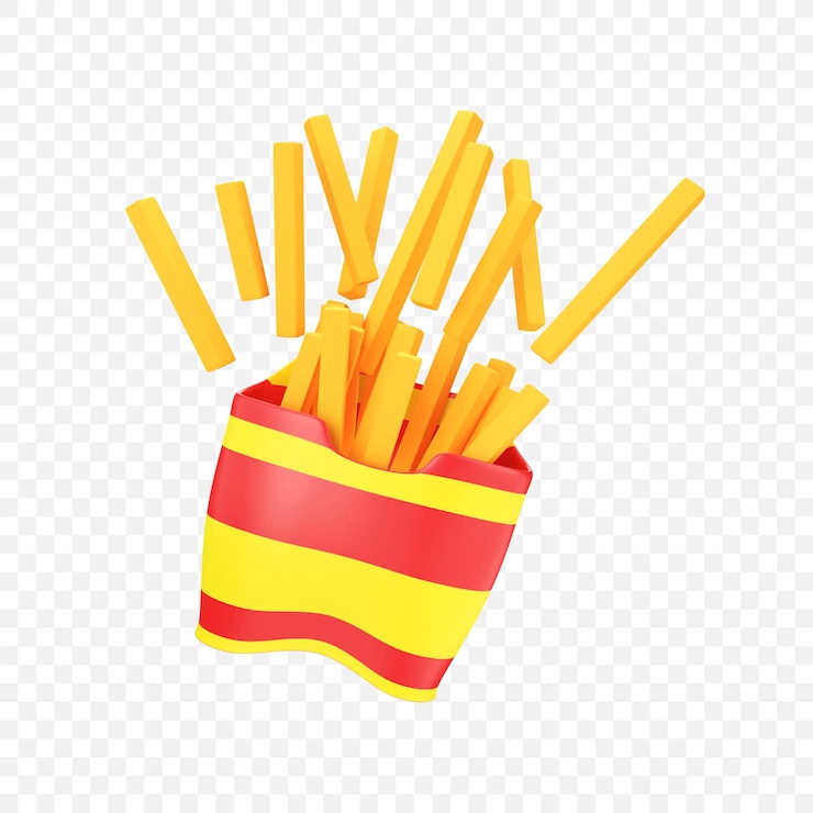 PSD gratuito icona del secchio per patatine fritte isolato rendering 3d illustrazione