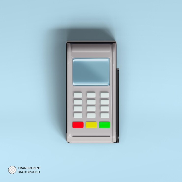 PSD gratuito icona del terminale di pagamento della macchina pos illustrazione di rendering 3d isolata