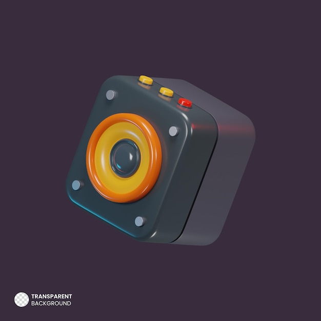 Icona dell'altoparlante audio rendering 3d isolato