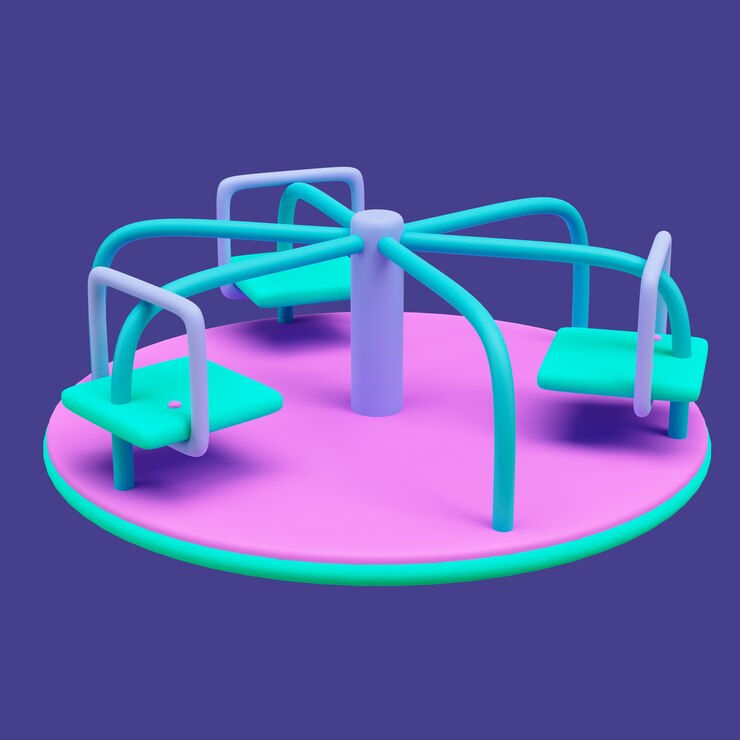 PSD gratuito icona dell'asilo 3d con attrezzature per parchi giochi