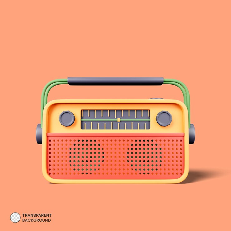 PSD gratuito icona della radio portatile rendering 3d