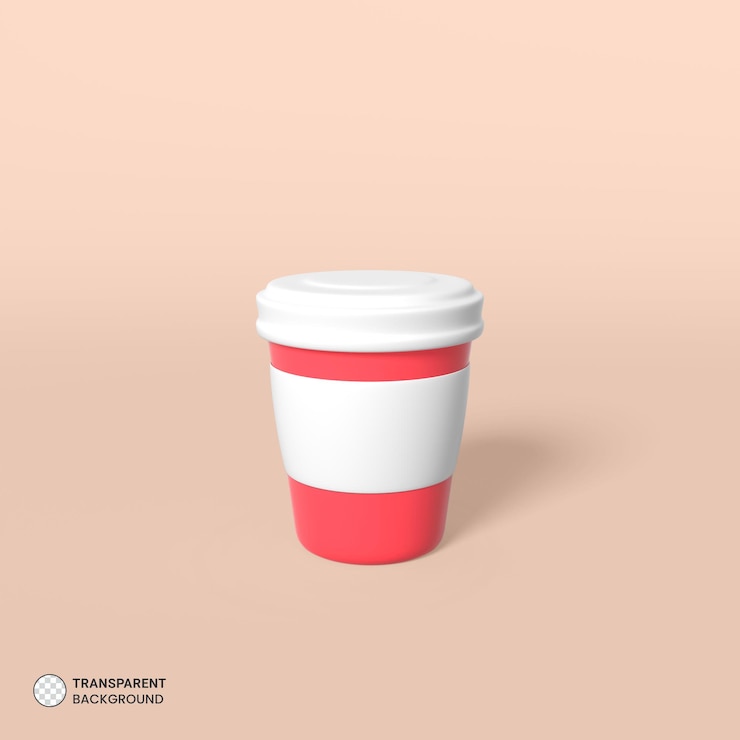 PSD gratuito icona della tazza di caffè illustrazione di rendering 3d isolata