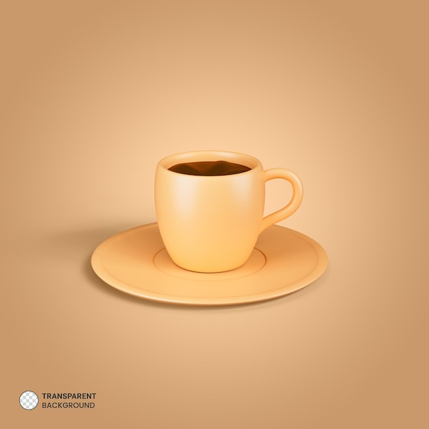 Icona della tazza di caffè Illustrazione di rendering 3d isolata