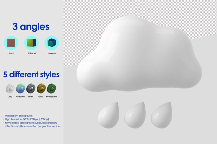 PSD gratuito icona delle piogge 3d