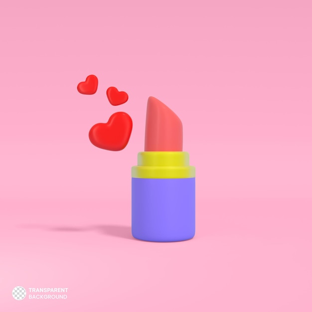 Icona di rossetto cosmetico Illustrazione di rendering 3d isolata